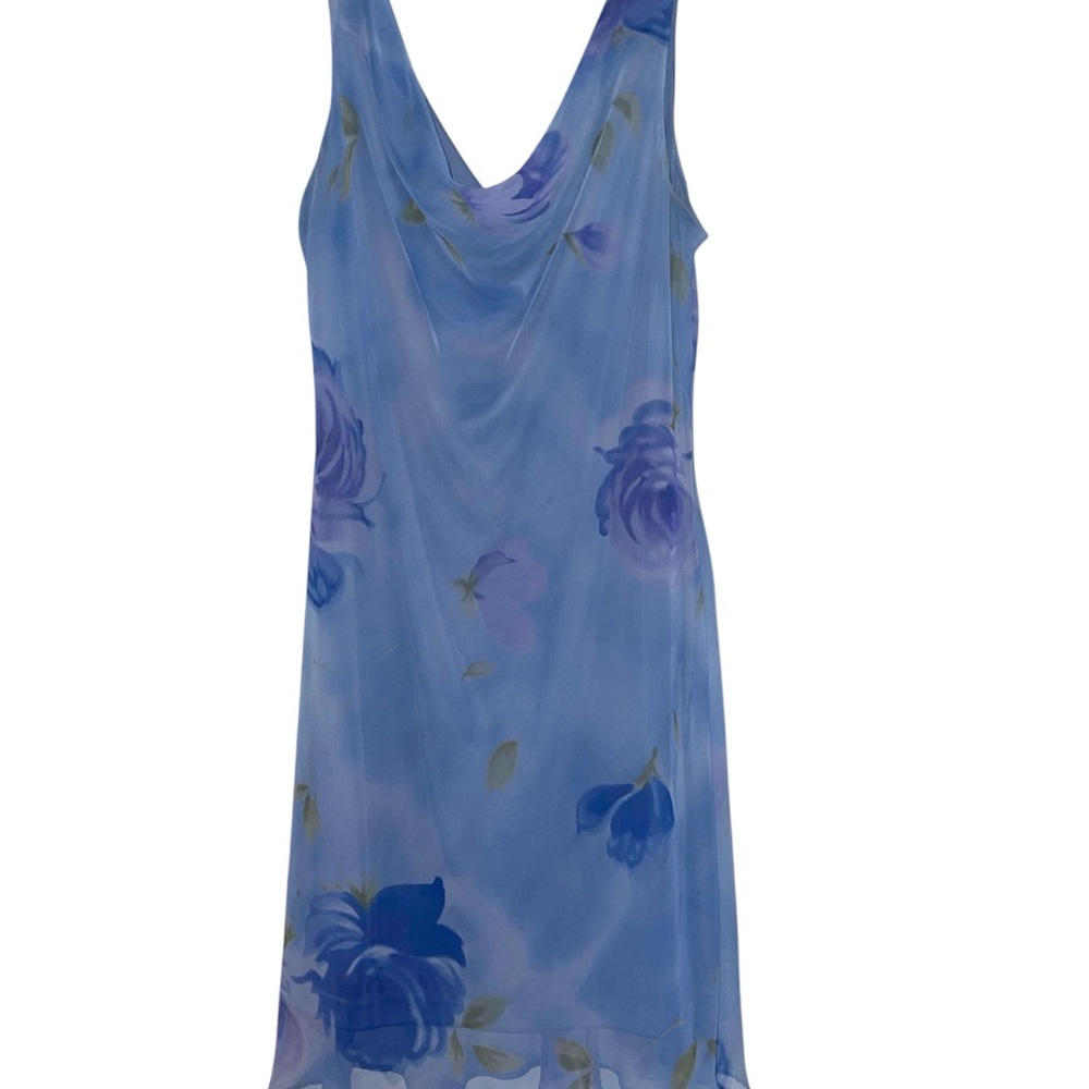Alyn Paige Blue Floral Midi Dress